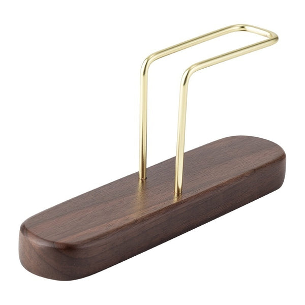 Paper Filter Holder, Wood Base & Gold Wire